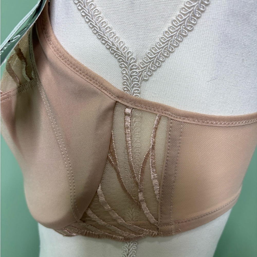Paramour Nude Front-Close Sheer Embroidered Underwire Bra - Picture 5 of 11